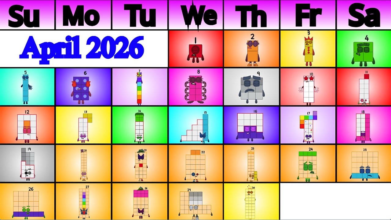 April Days Band: 1-30 | Solar Calendar 2026! - Learn to Count for Numberblocks Band