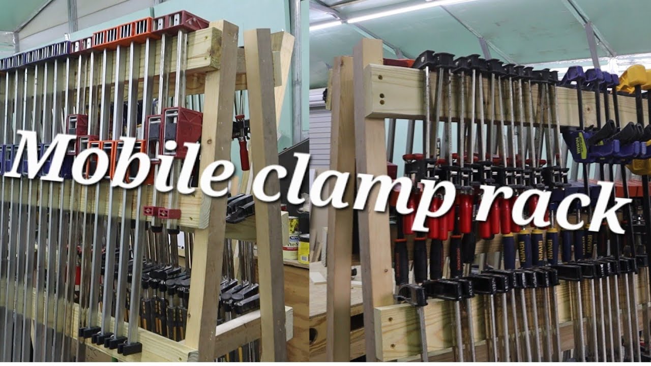 Mobile clamp rack holds over 100 clamps of all sizes