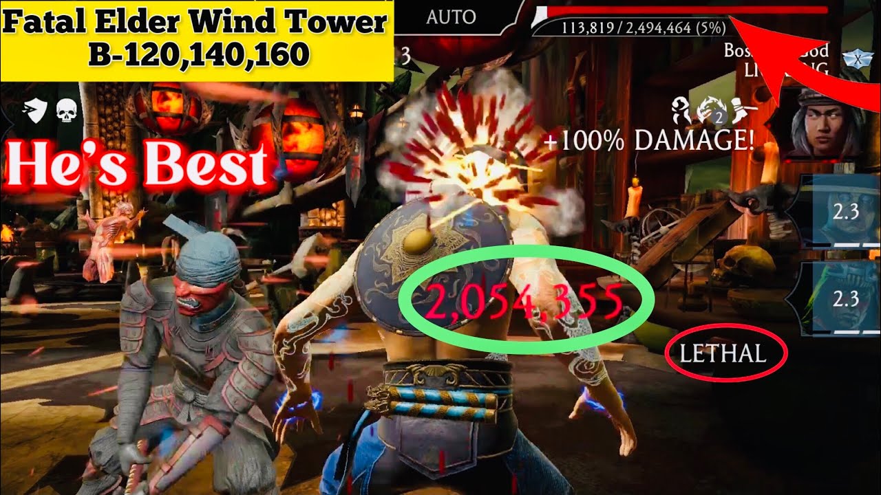 Fatal Elder Wind Tower Battle 120,140 & 160 Fight + Reward MK Mobile