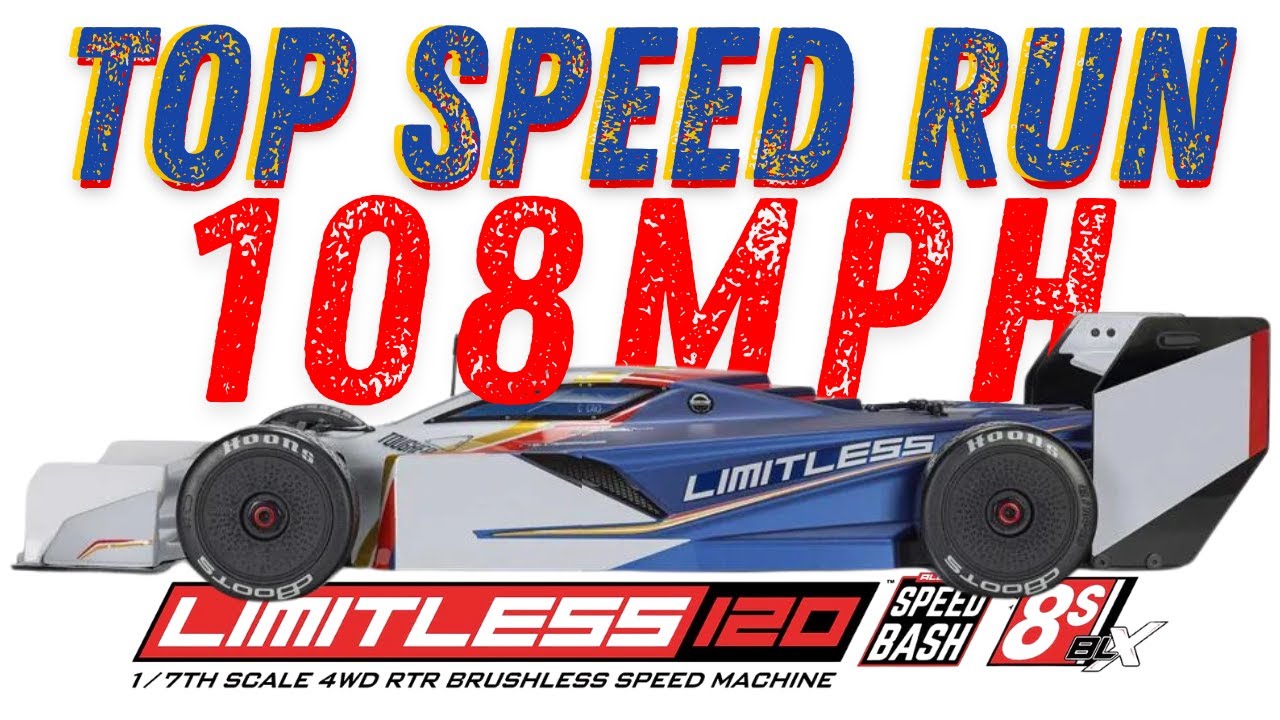 Arrma Limitless 120 Speed Run &ndash; Near Crash at 70mph but Hit 108mph! (Slowest on YouTube 😂)