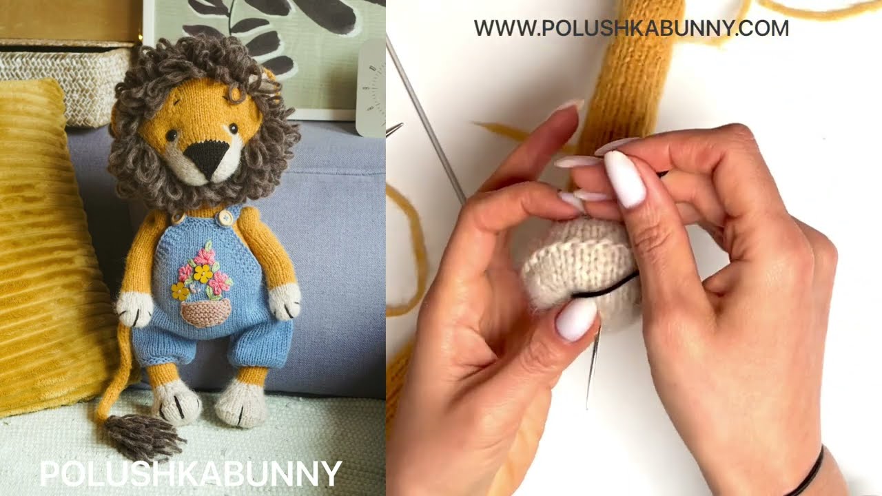 Knitted Lion - How to make up arms and legs - PolushkaBunny