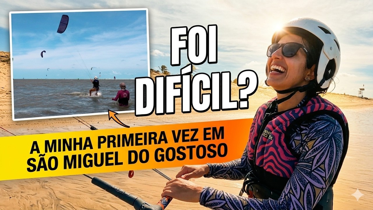 APRENDENDO KITESURF NO PARAÍSO | Primeira Aula em São Miguel do Gostoso