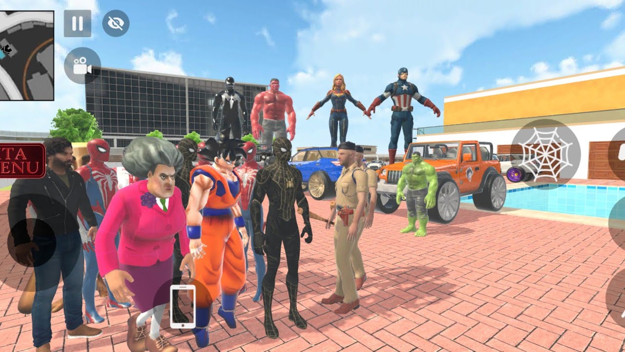 Indian thief auto simulator spider man gang car parchase.