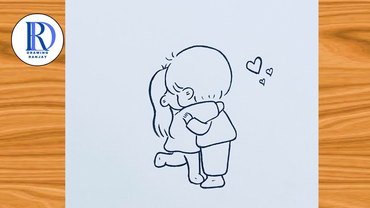 How to draw a cute couple easy | Lovers sketch drawing | @KarabiArts18
