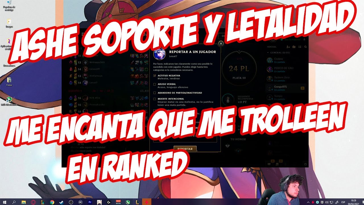 Me toc&oacute; una Ashe soporte letalidad y flamer... QUE ASCOOOOOOOOO! De Plata a Diamante! Ep13