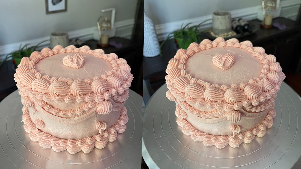 My practice cake | Vintage cake decorating