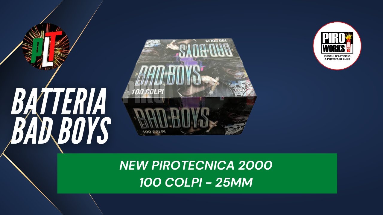 Test Batteria BAD BOYS 100 colpi 25mm di NEW PIROTECNICA 2000 -2022