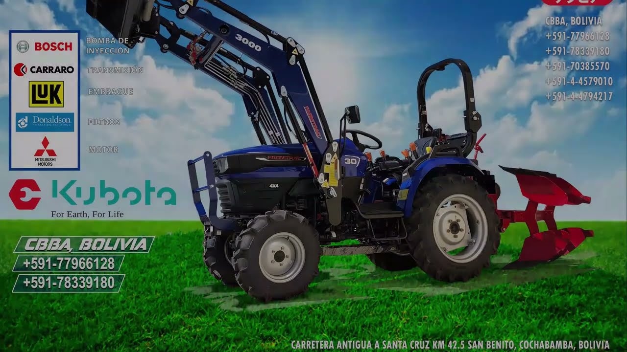 TRACTOR AGRÍCOLA FARMTRAC 30, PALA FRONTAL 4 EN 1, EMP SARABIA, ESCORTS KUBOTA LIMITED.