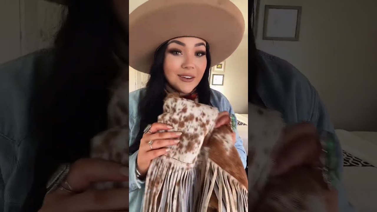 Stockyards Shopping Haul: Cowhide & Fringe Jacket #cowhide #fringejacket