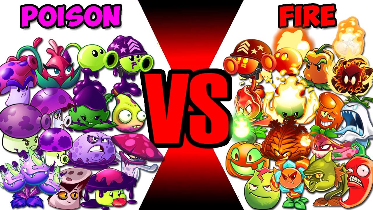 Team POISON vs FIRE Plants - Who Will Win? - Pvz 2 Team Plant vs Team Plant