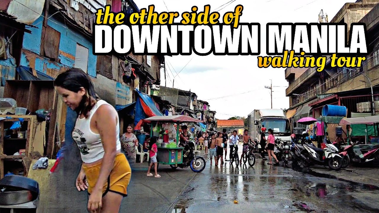 Manila Philippines-Walking on the other side of downtown Manila [4k]