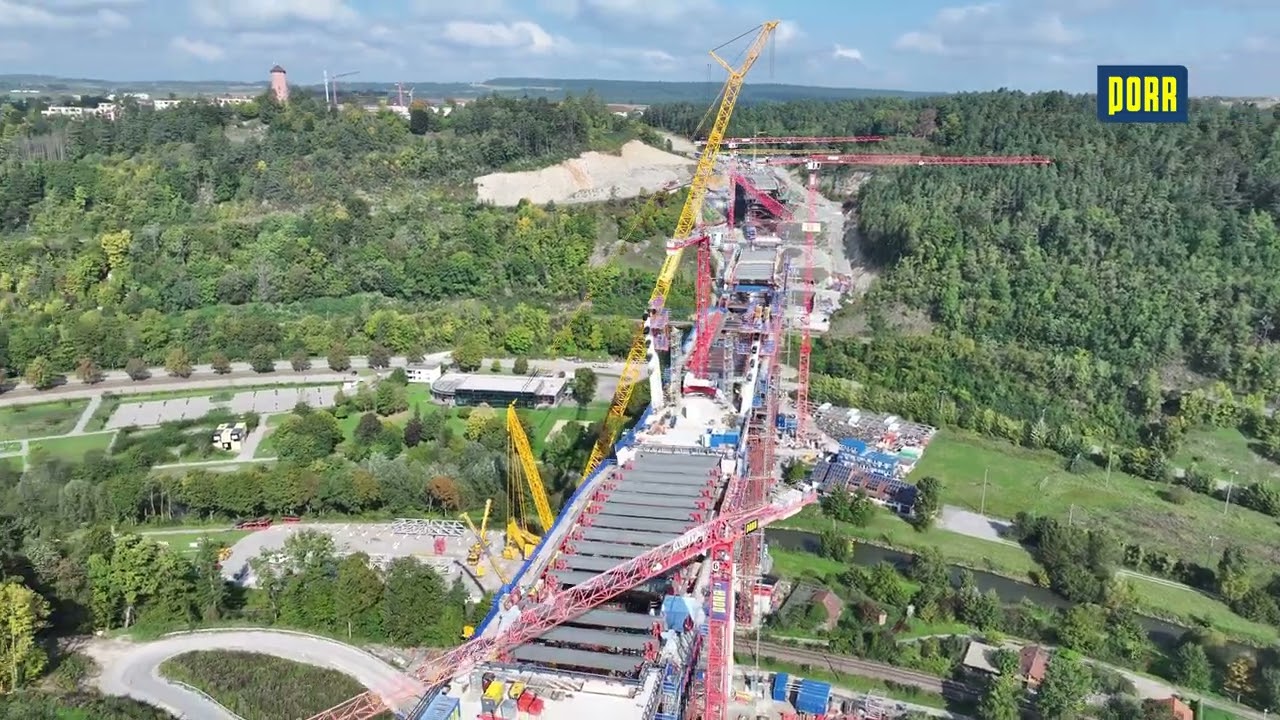 PORR Deutschland: &Uuml;berflug &uuml;ber die Hochbr&uuml;cke, Horb