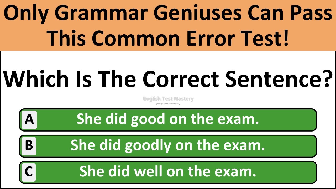 Only Grammar Geniuses Can Pass This Common Error Test! | English Test Mastery