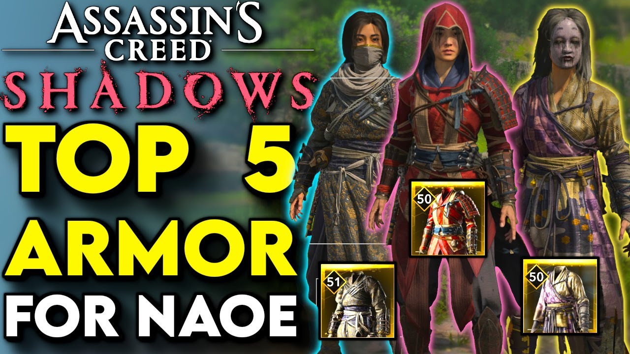 Top 5 Best Armor & Outfits For Naoe In Assassin's Creed Shadows | AC Shadows Best Armor