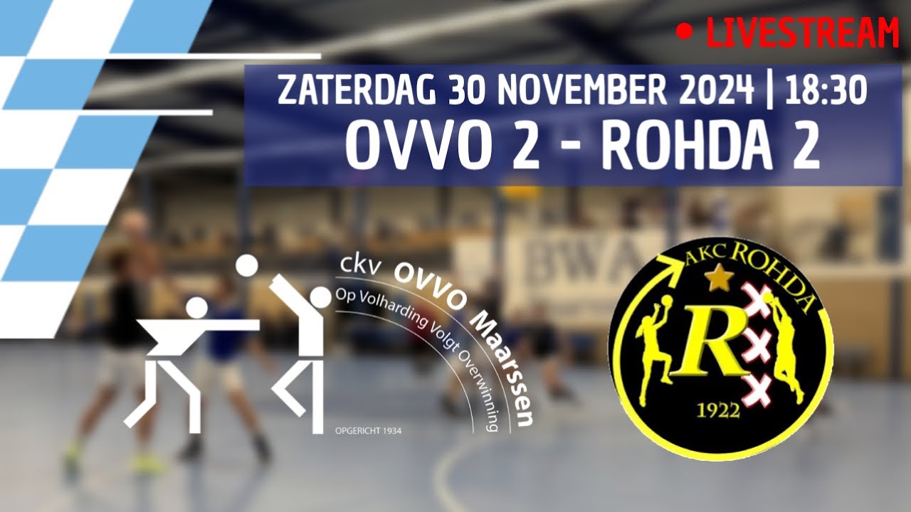 OVVO Maarssen 2 vs ROHDA 2 | Livestream (30-11-2024)