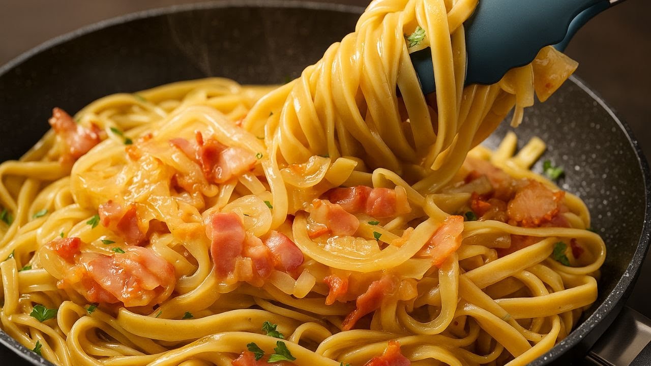 Bacon & Caramelized Onion Pasta — Easy and So Delicious! 🍝🔥