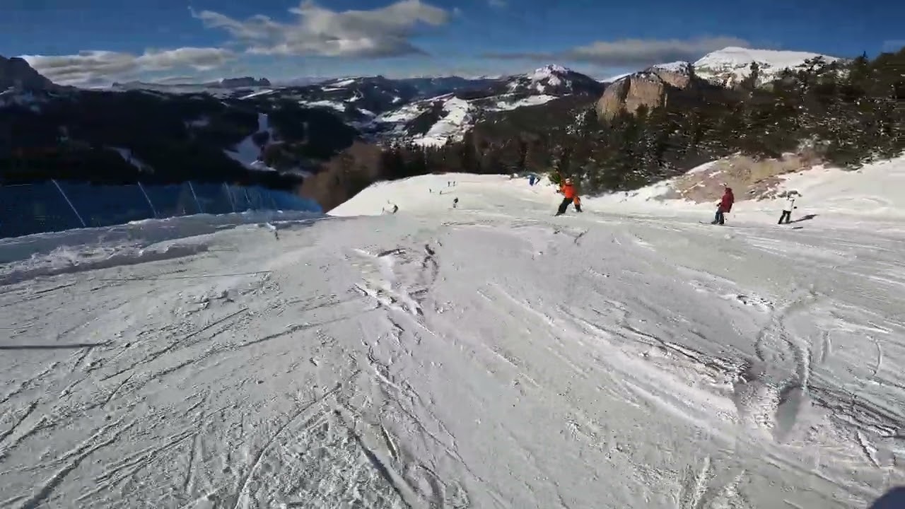Discesa pista nera CIR e VALLELUNGA Selva di Val Gardena inverno 2024-2025