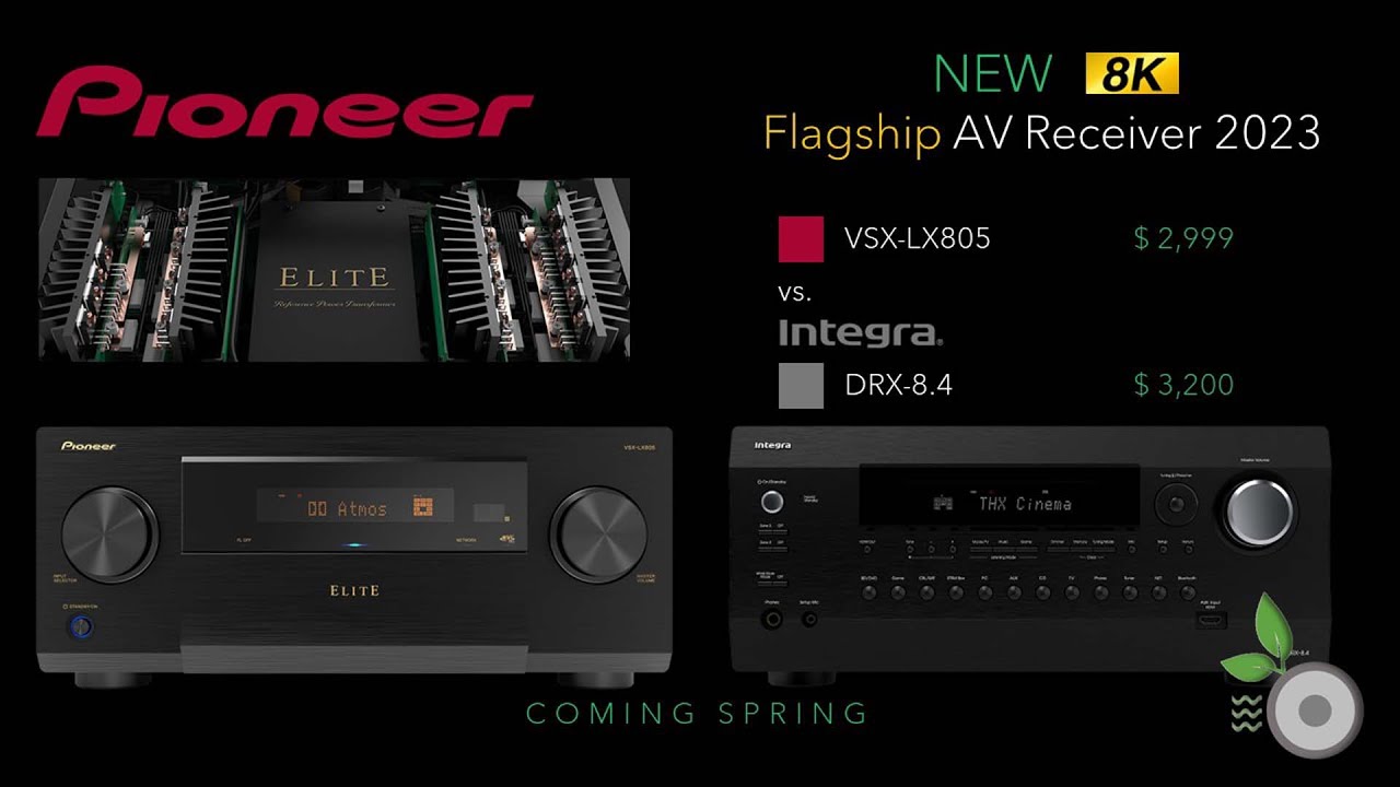 Pioneer new ELITE Flagship VSX LX805 11.4 8K AV Receiver vs Integra DRX-8.4 and full  range