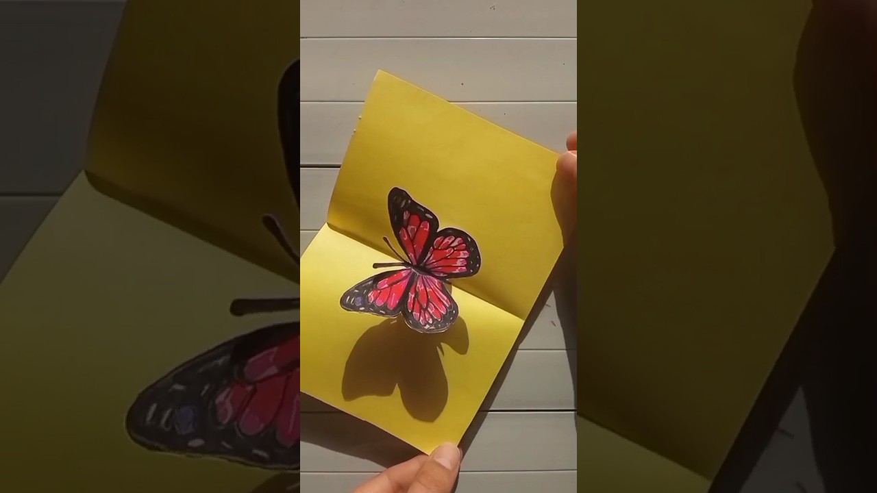 DIY butterfly pop-up card || easy idea #giftideas #papercraft#diy #shorts 🦋
