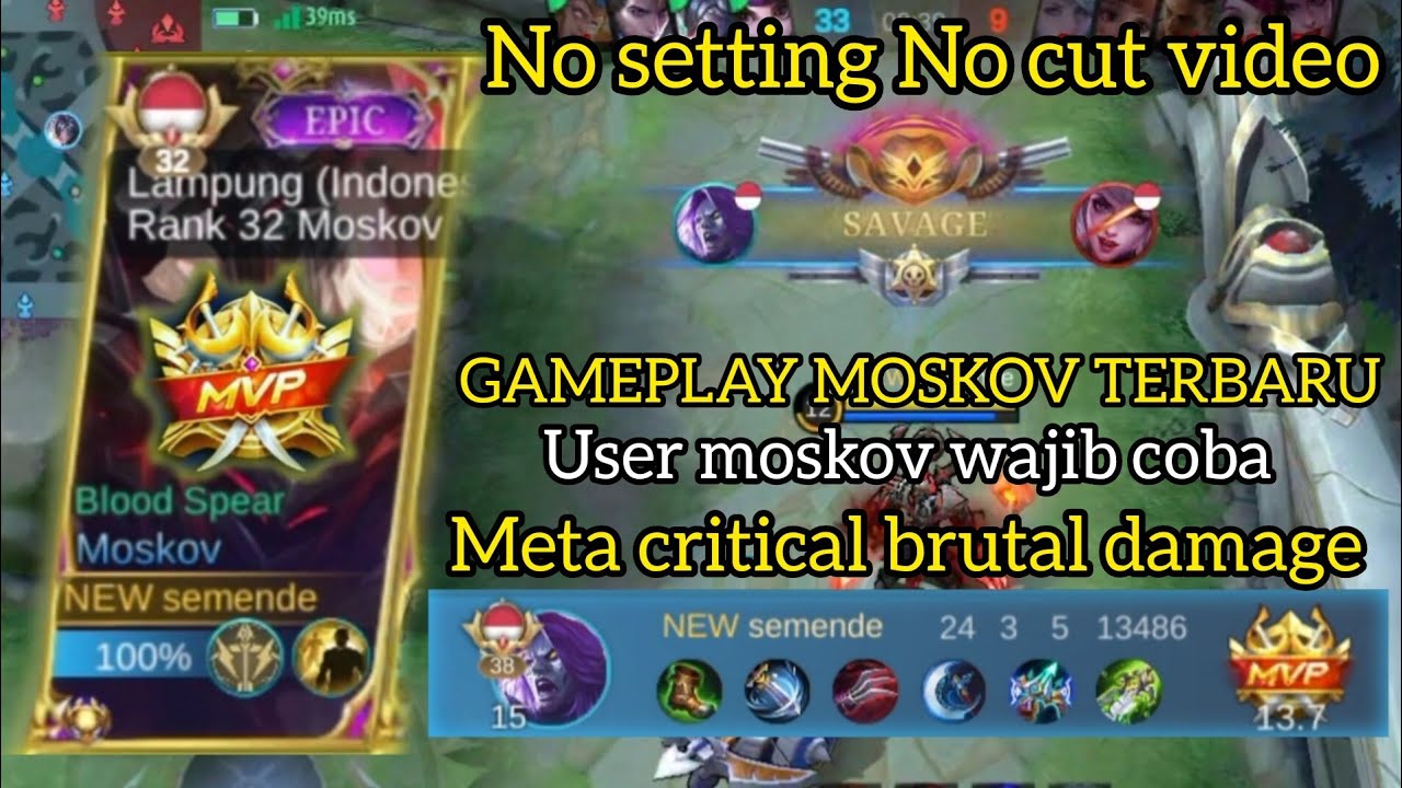 TERBARU 2023 - GAMEPLAY MOSKOV BUILD TERSAKIT 24 KILL + MANIAC + SAVAGE. USER MOSKOV WAJIB COBA!