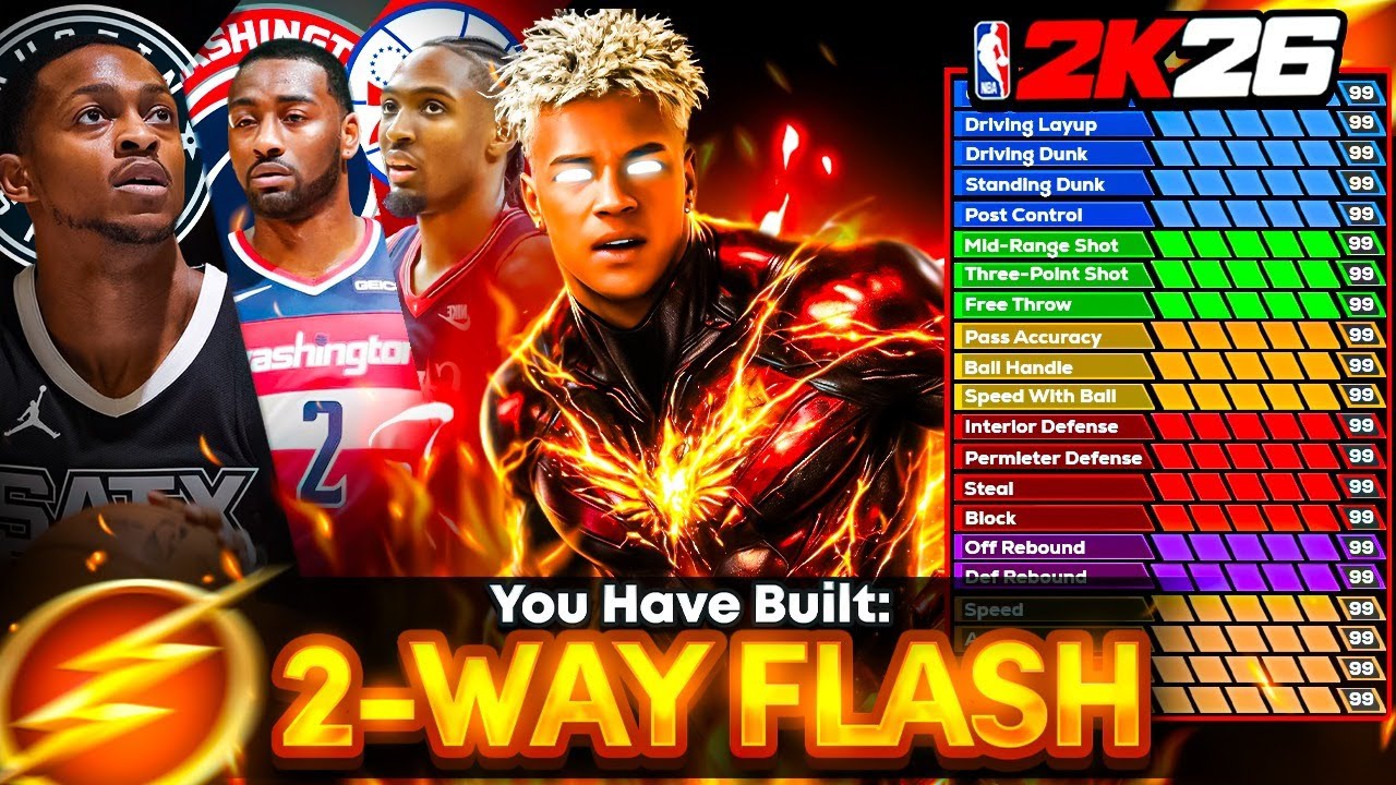 *NEW* 99 STEAL 2-WAY FLASH BUILD is GAMECHANGING on NBA2K26(FASTEST GUARD BUILD)