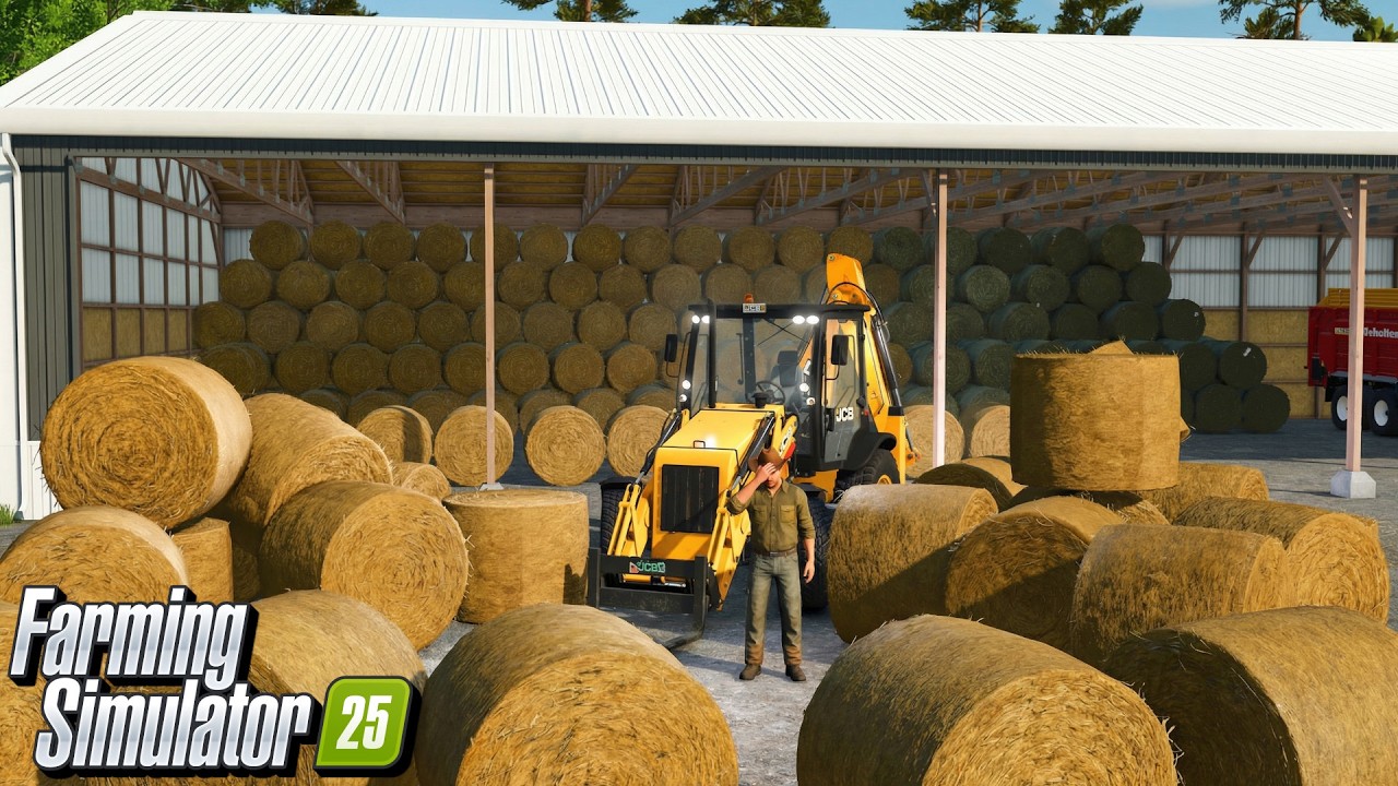 One BackHoe, Hundreds of Bales! | Farming Simulator 25
