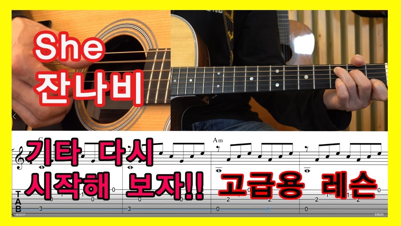 3단계 고급용 기타레슨 [TAB] She - 잔나비