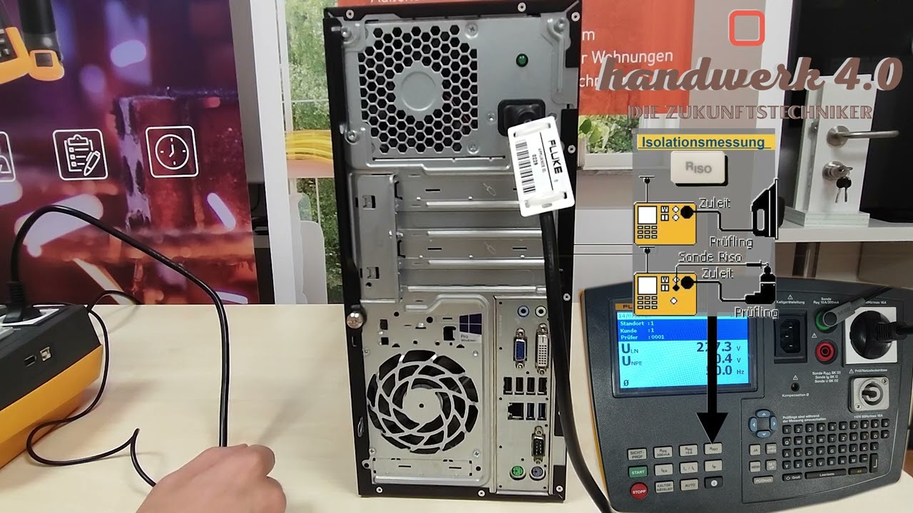 Prüfen eines PCs (Geräte der Informationstechnik) mit dem Gerätetester Fluke 6500-2