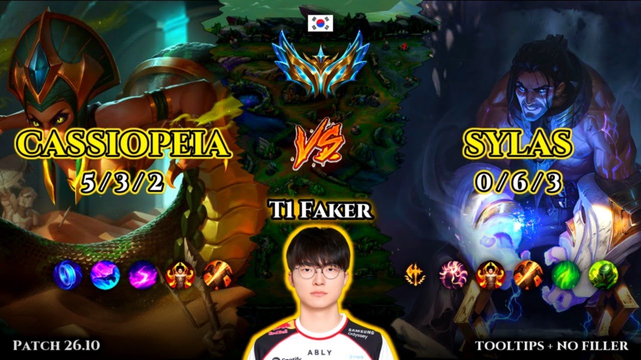 T1 Faker | Cassiopeia MID vs Sylas | Patch 26.10 | 2026-05-18 | KR CHALLENGER