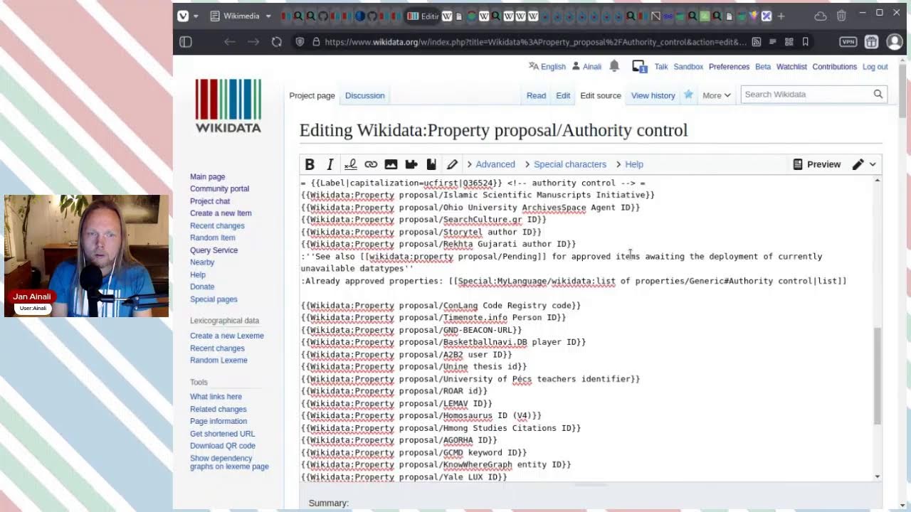 Editing Wikidata Live - creating property proposals
