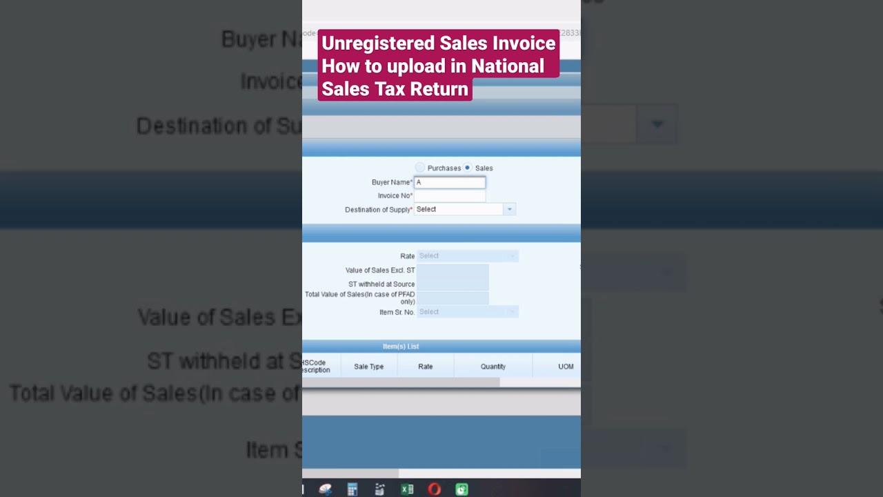 Unregistered sales how to file national sales tax return Part 1