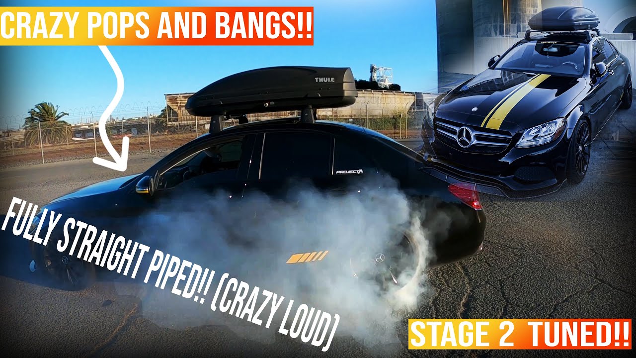 Stage 2 Tuned Mercedes C300! (CRAZY POPS AND BANGS!)