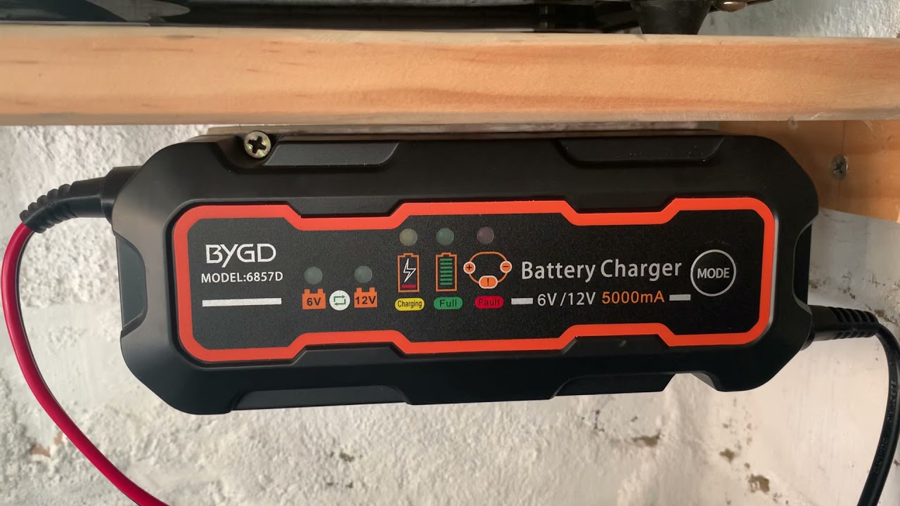 BYGD 6857D smart battery charger 12v 6v car bike boat AGM LEAD ACID