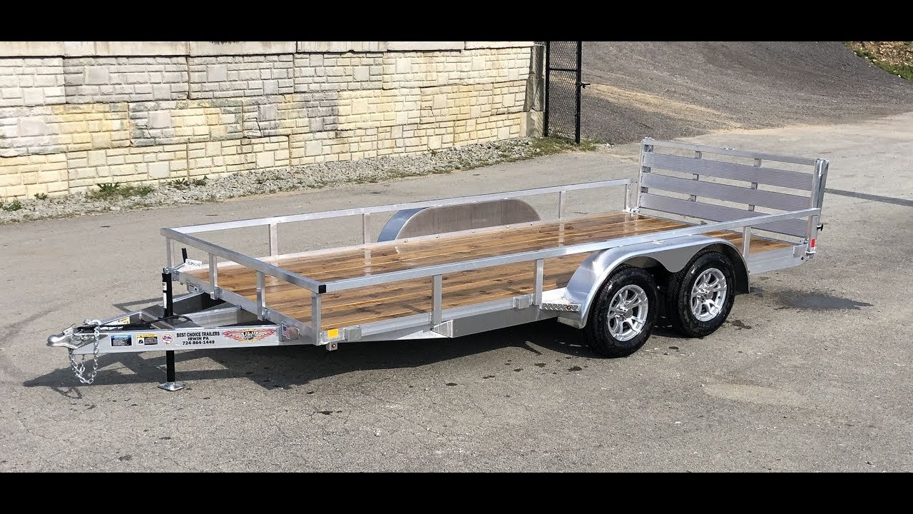 H&H 7x16' Tandem Axle Aluminum Utility Landscape Trailer 7000# GVW H8216TRSA-070