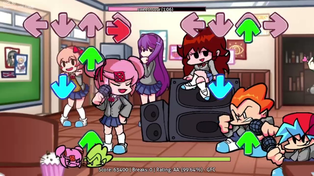 FNF เพลง SweetNSour Natsuki vs Pico (FanmadeSong)