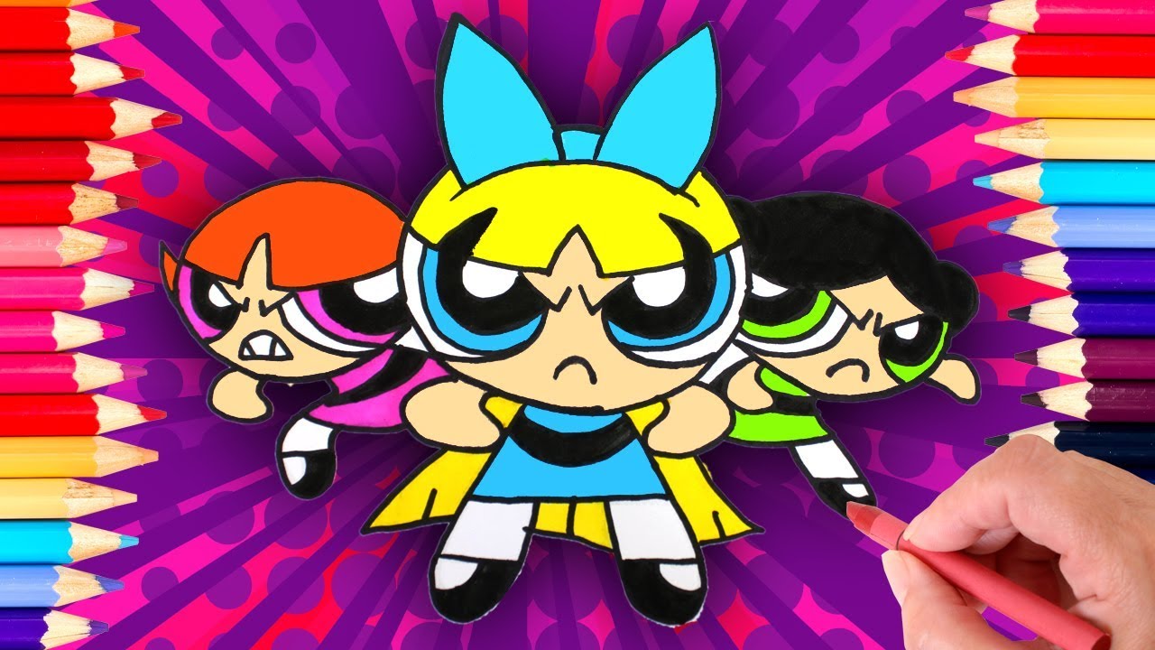 Powerpuff Girls Coloring Book Pages Rowdyruff Boys Brick Boomer Butch Blossom Bubbles surprise eggs