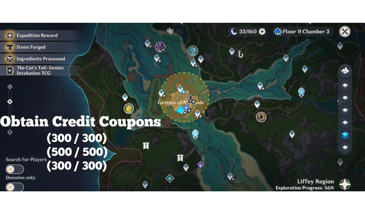 Obtain Credit Coupons all (300/500/300). #genshinimpact #quest #creditcoupons #coupons