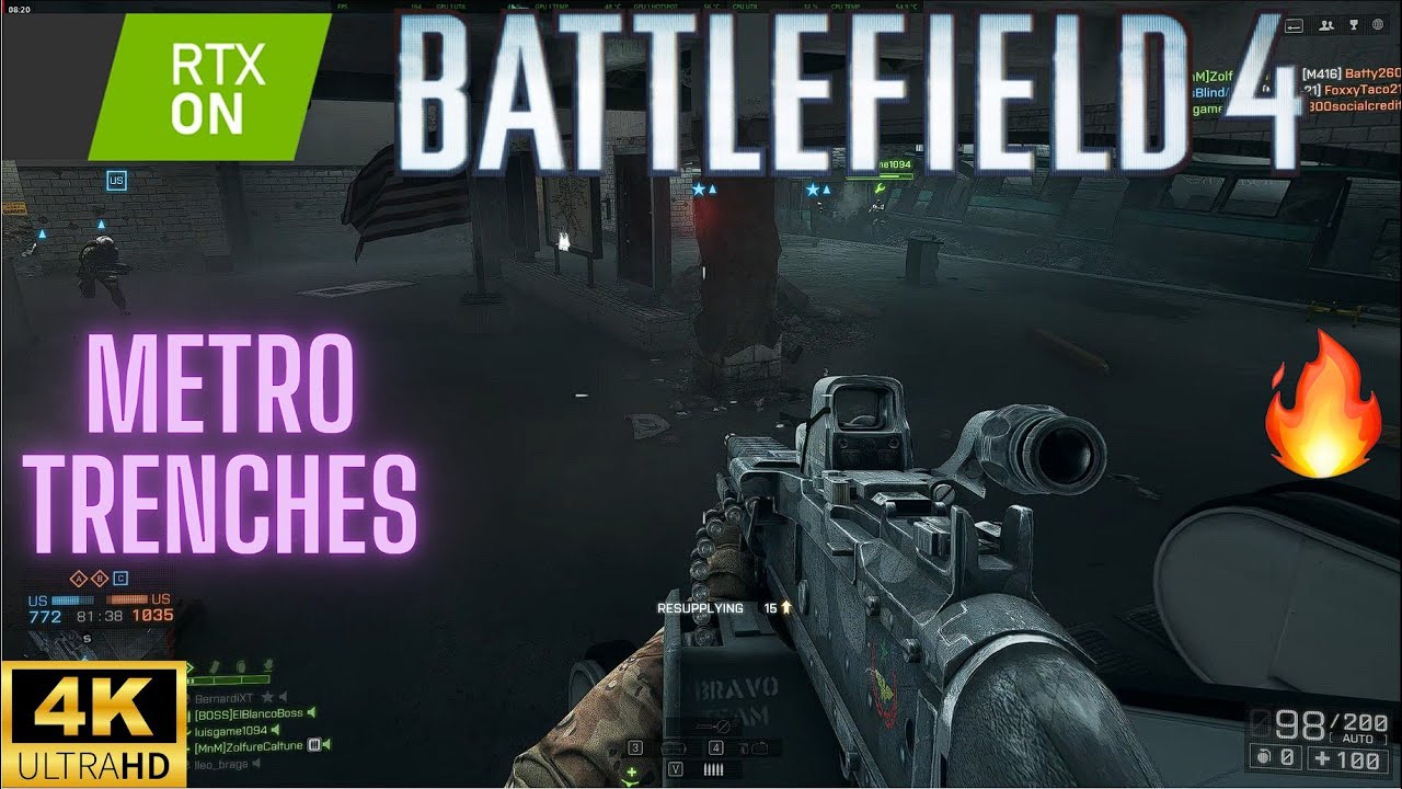 Battlefield 4 in 2025 - OPERATION METRO TRENCHES - CONQUEST 64 - 4K RTX ULTRA Graphics🔥