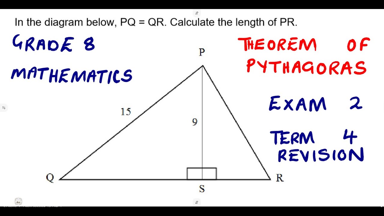 Mathematics Grade 8 Theorem of Pythagoras Exam 2 Term 4 @Maths Zone African Motives