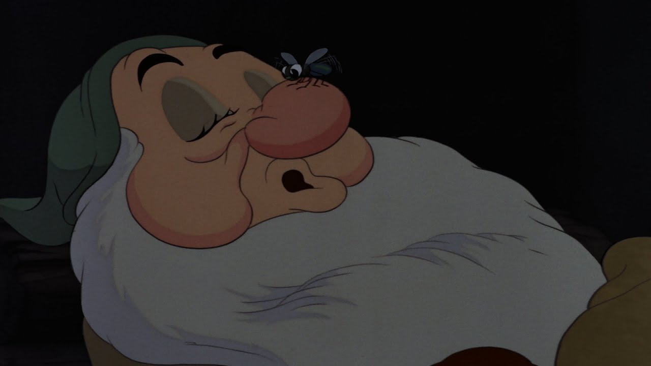 Snow White and the Seven Dwarfs 1937 Dwarfs snoring