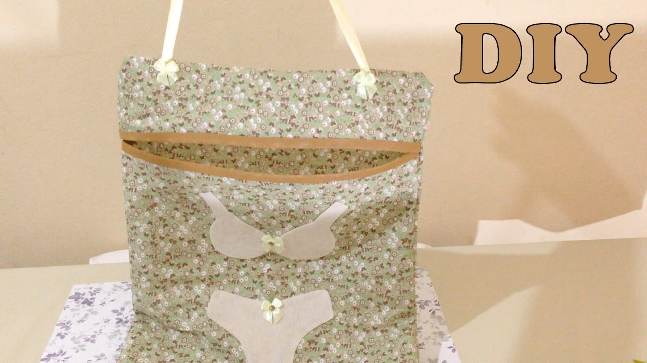Como Fazer Porta Lingerie de Tecido sem Costura Fácil - Artesanato DIY