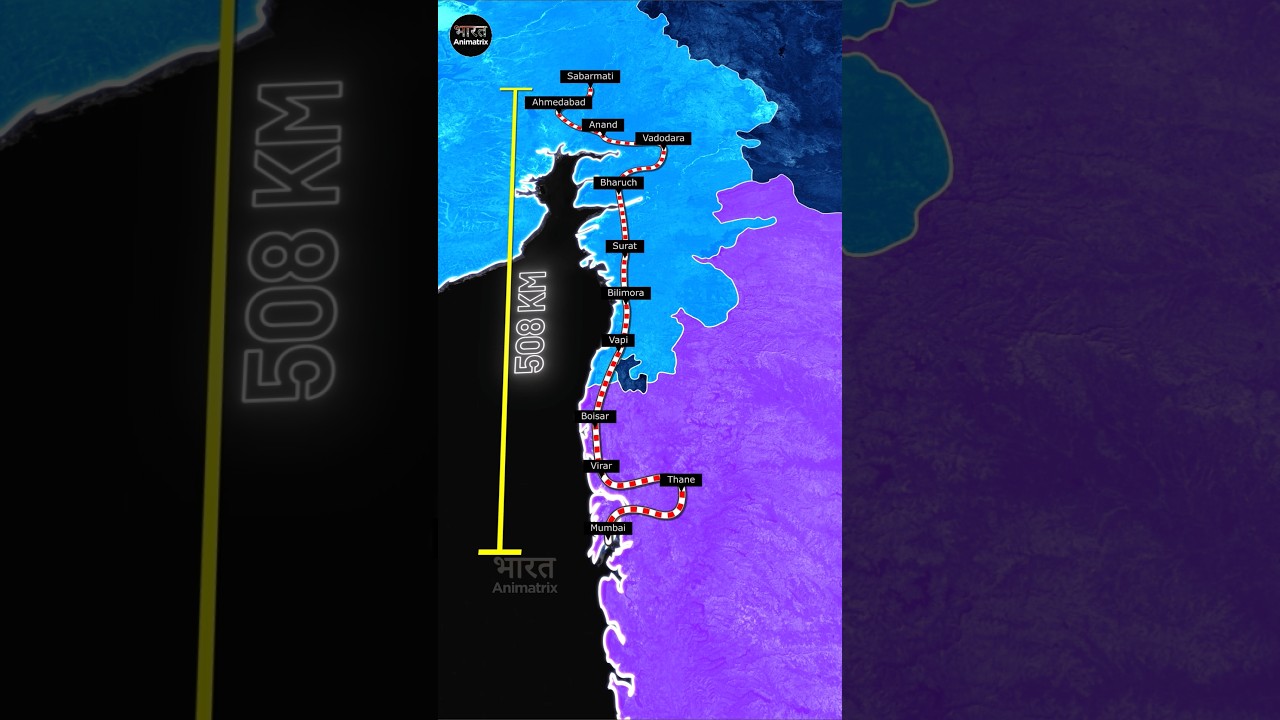 Mumbai to Ahmedabad Bullet Train: All 12 Stations & Route Explained 🚄 #shorts