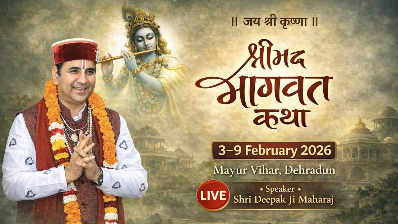 🔴Live Day 6 ।। श्री मद भागवत कथा ।। Shri Deepak ji maharaj ।। मयूर विहार देहरादून,( u.k. )