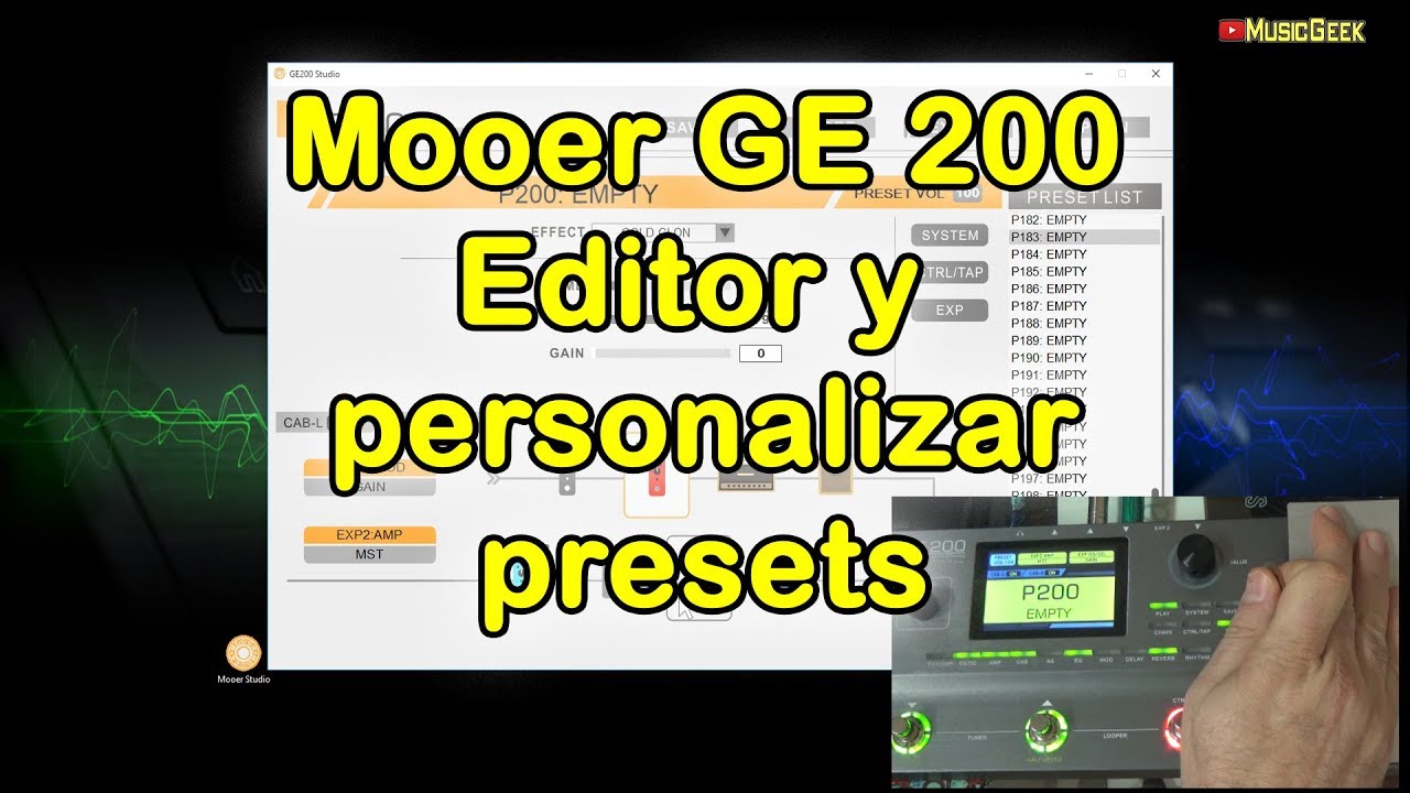 Mooer GE 200, Studio Editor y presets