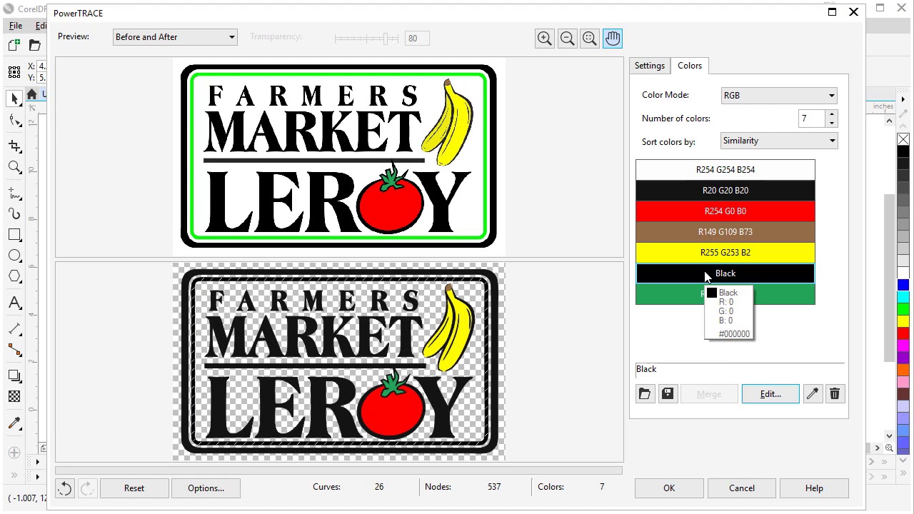 Convert Raster to a Single-Color Vector in CorelDRAW