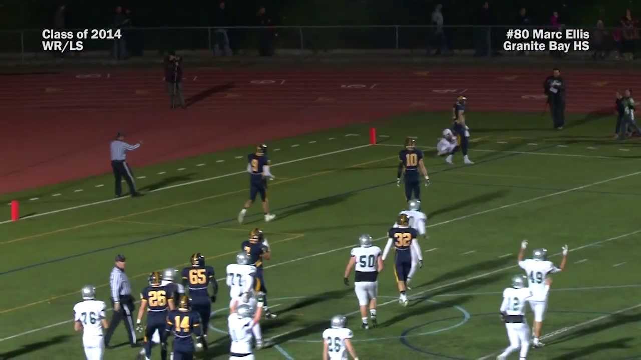 #80 Marc Ellis WR, Granite Bay Grizzlies Game Highlights vs. Oak Ridge 2013