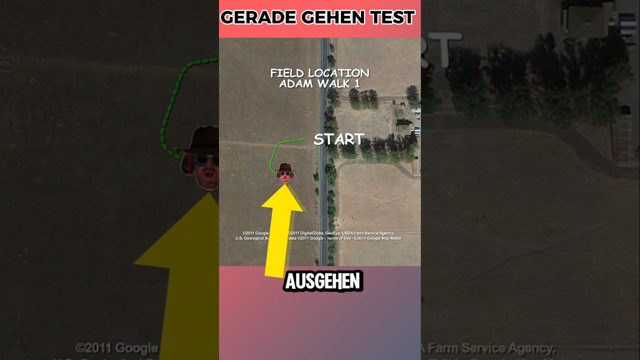 Ist es möglich, ohne Sehen geradeaus zu gehen?