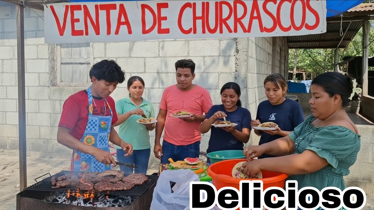 ❤️Rosi Pone Su Venta de Churrascos😋Ever y andres ayudan Con Su Venta😍
