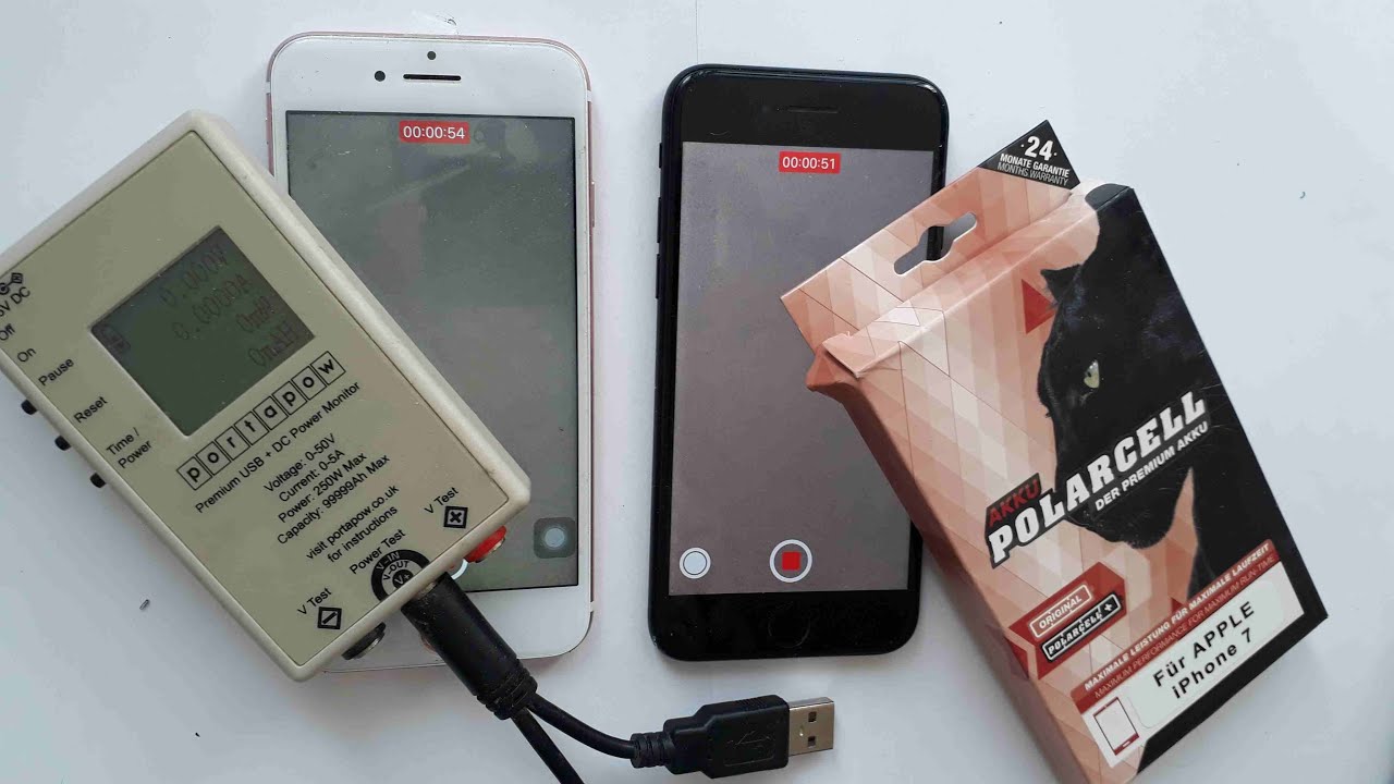 Handy Akku Test Vergleich Polarcell mit noname Akku