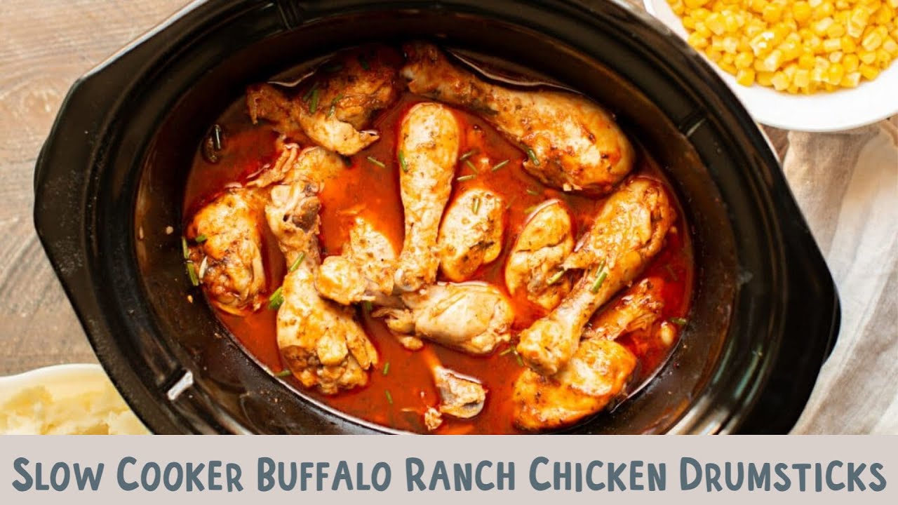 🌶️🔥 Slow Cooker Buffalo Ranch Drumsticks 🍗✨ Spicy, Zesty, and Finger-Lickin' Good! 🎉🍴